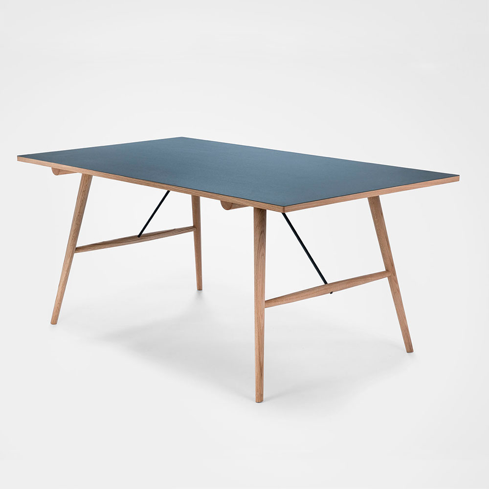 DINING TABLE 168cm // Smokey blue Linoleum 