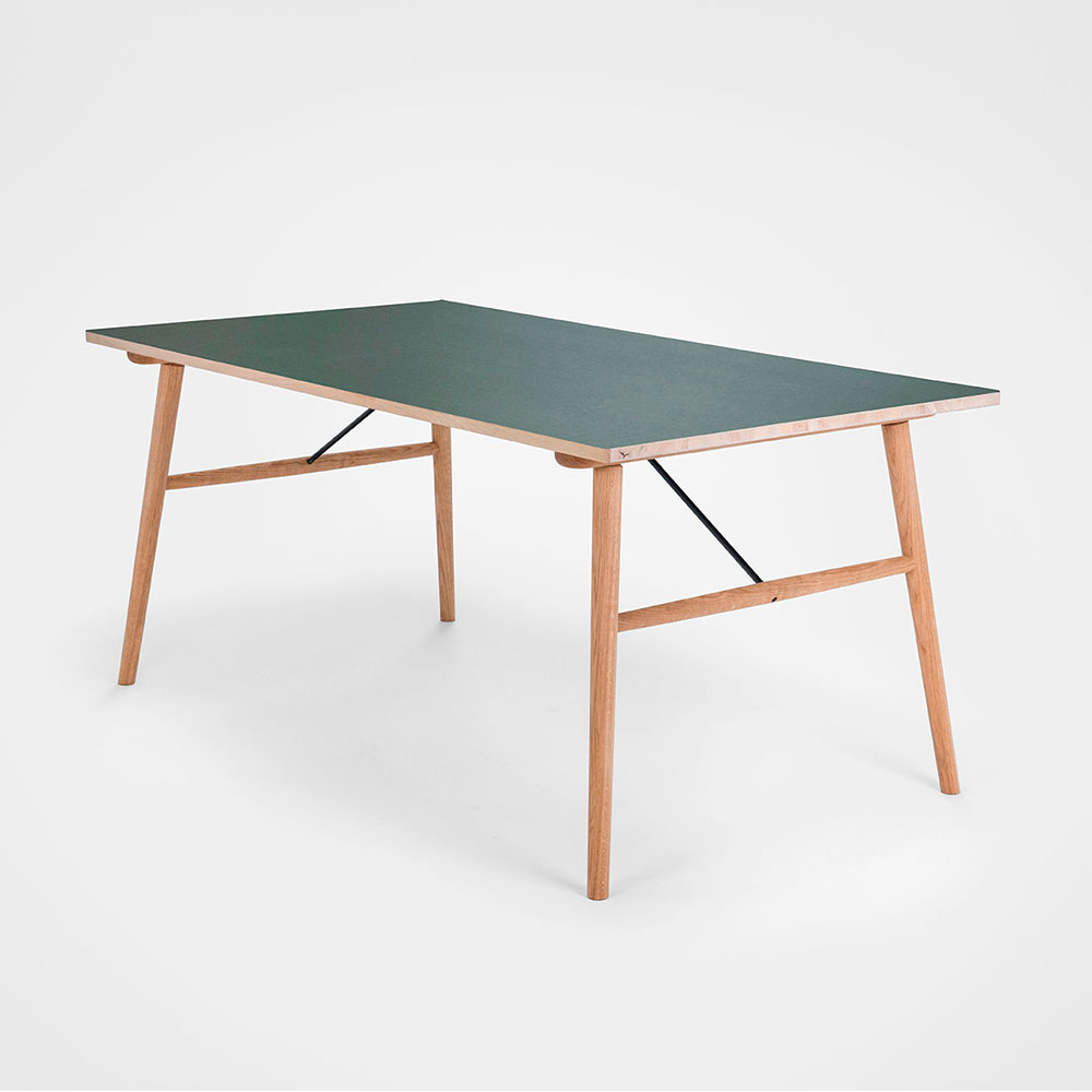 DINING TABLE 208cm // Dark Green Linoleum 