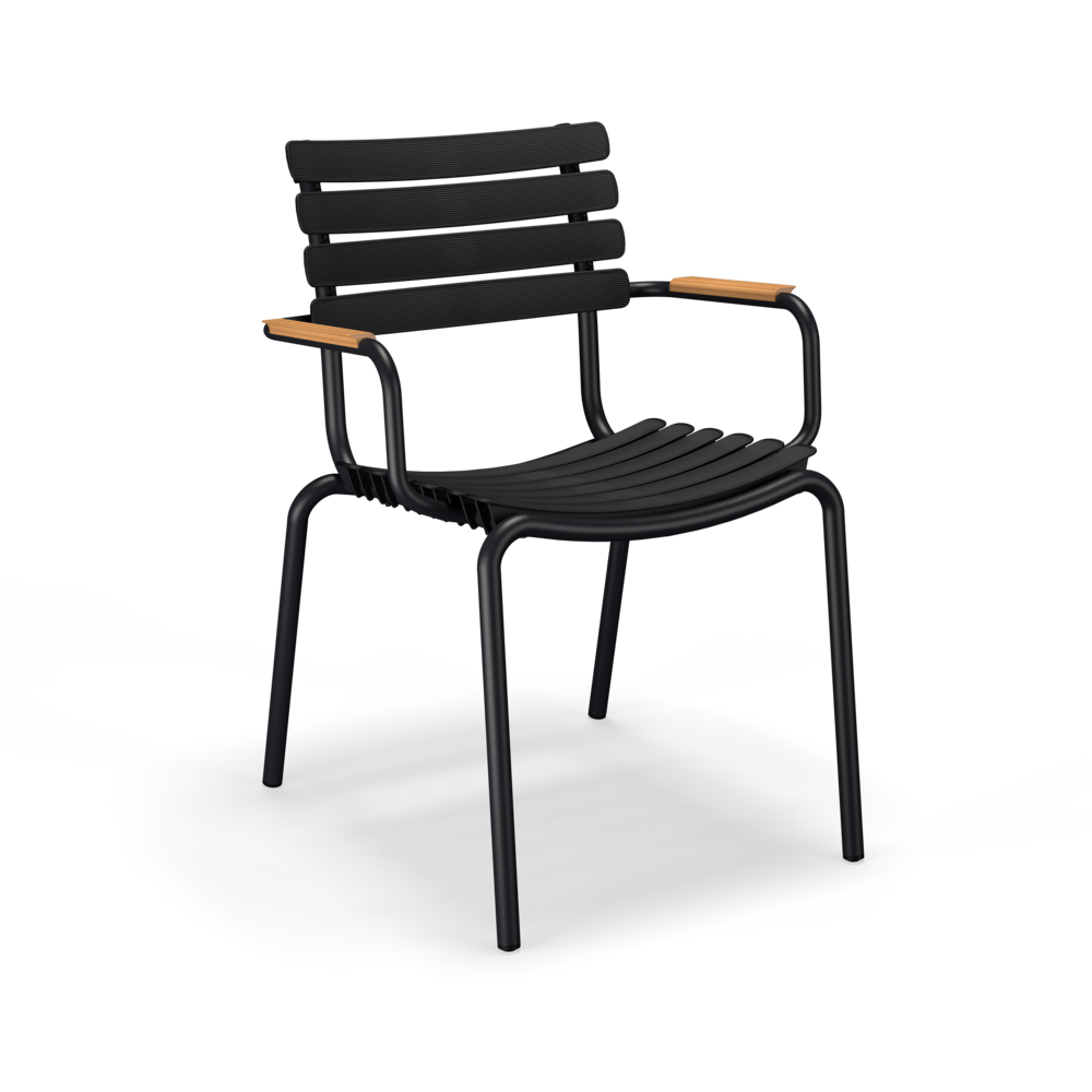DINING CHAIR // Black // Bamboo armrests