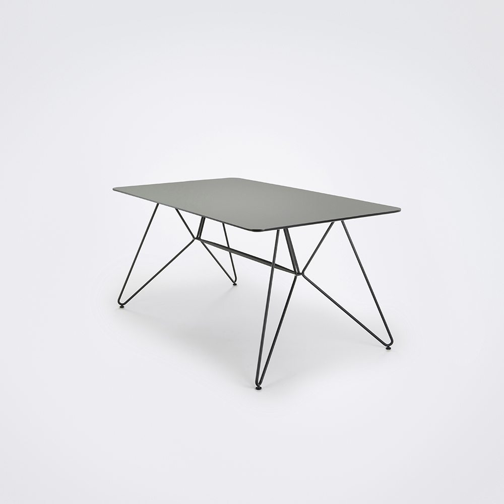 DINING TABLE 160cm // Ash Gray Linoleum // black edge